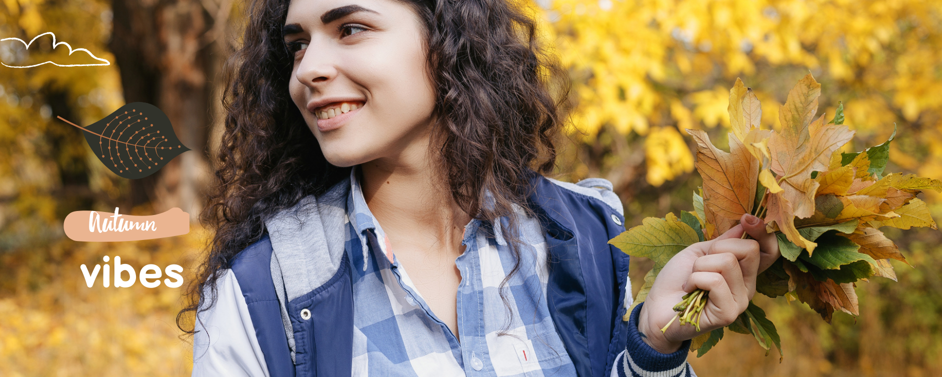 Woman Holding Autumn Leaves