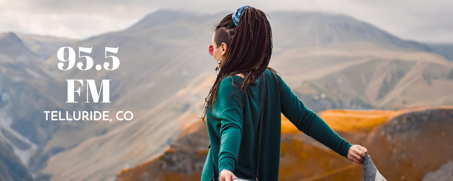 Woman Looking over Mountains